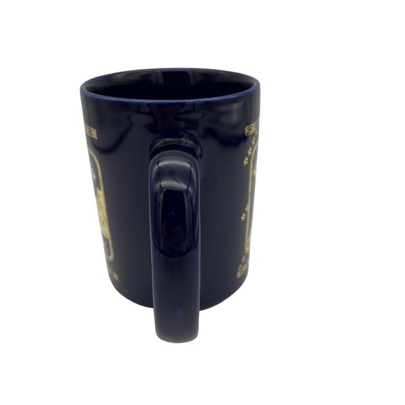 Washington DC Souvenir Coffee Mug The Capitol & White House Blue w/ Gold Trim - Picture 3 of 6